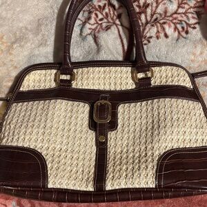 Elegant Cream and Brown Women's Satchel